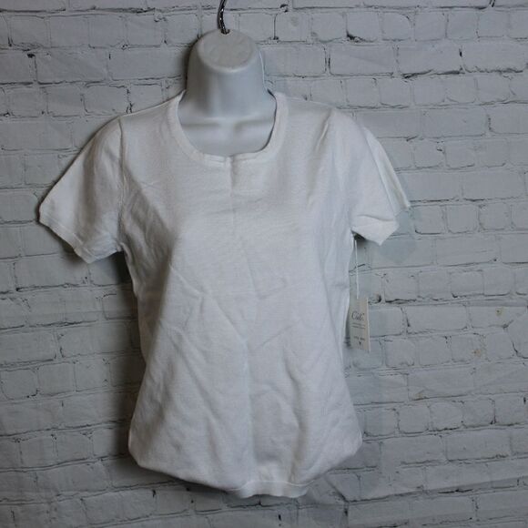 Women's Micro Ribbed Short Sleeve Top Medium - Picture 1 of 5